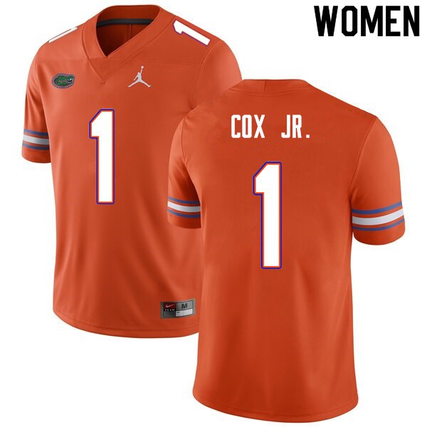 Women #1 Brenton Cox Jr. Florida Gators College Football Jerseys Orange